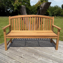 Windsor Large Teak Bow Back Garden Bench With Cushion