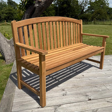 Windsor Large Teak Bow Back Garden Bench With Cushion