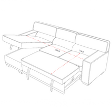 Wentworth 3 Seater Modular Pull Out Sofa Bed | Brown