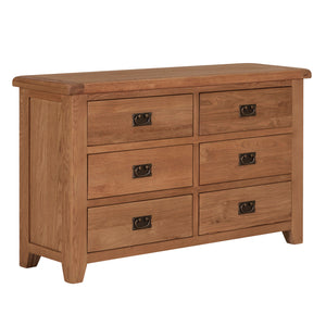 Cambridge Oak 6 Drawer Chest - HomePlus Furniture