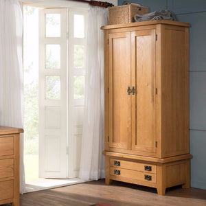 Cambridge Oak Double Wardrobe - HomePlus Furniture