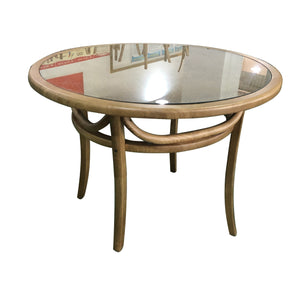Natural Rattan Style Round Wooden Table - HomePlus Furniture