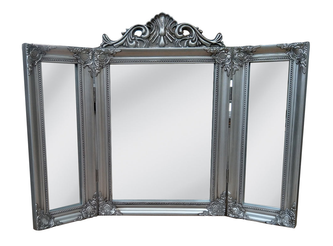Lambeth Dressing Table Triple Mirror | Antique Silver