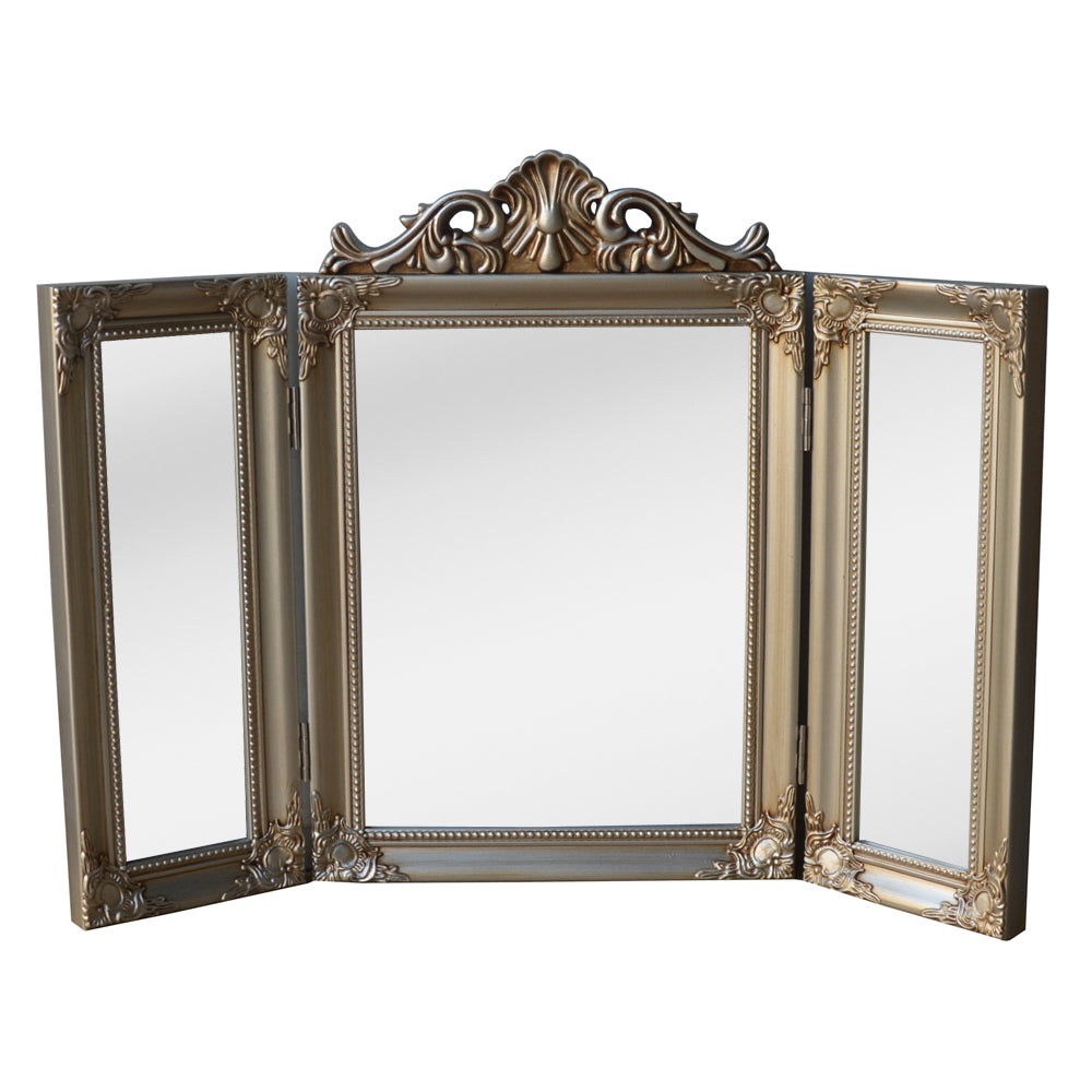 Lambeth Dressing Table Triple Mirror | Champagne HomePlus Furniture Lambeth Dressing Table Triple Mirror | Champagne HomePlus Furniture