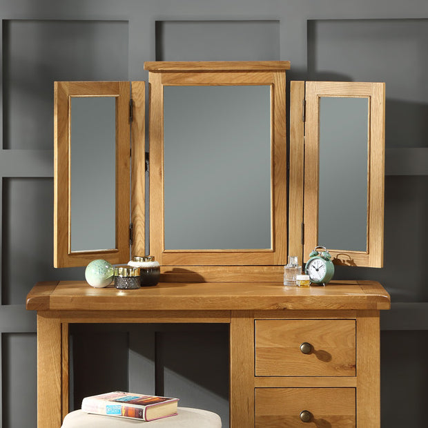 Sussex Oak Triple Dressing Mirror