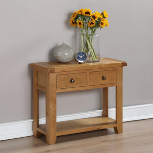 Sussex Oak 2 Drawer Console Table