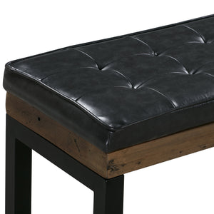 Nixon Faux Leather Bench Cushion | Vintage Black