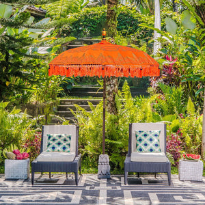 Balinese Garden Sun Umbrella Parasol | Orange