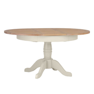 Brighton Warm White Painted Round Extending Pedestal Dining Table (1.1 m-1.4 m)