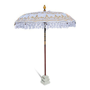 Balinese Garden Sun Umbrella Parasol | White