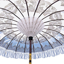 Balinese Garden Sun Umbrella Parasol | White