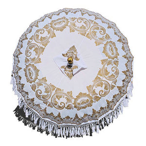 Balinese Garden Sun Umbrella Parasol | White