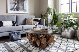 Teak Root Round Coffee Table - HomePlus Furniture