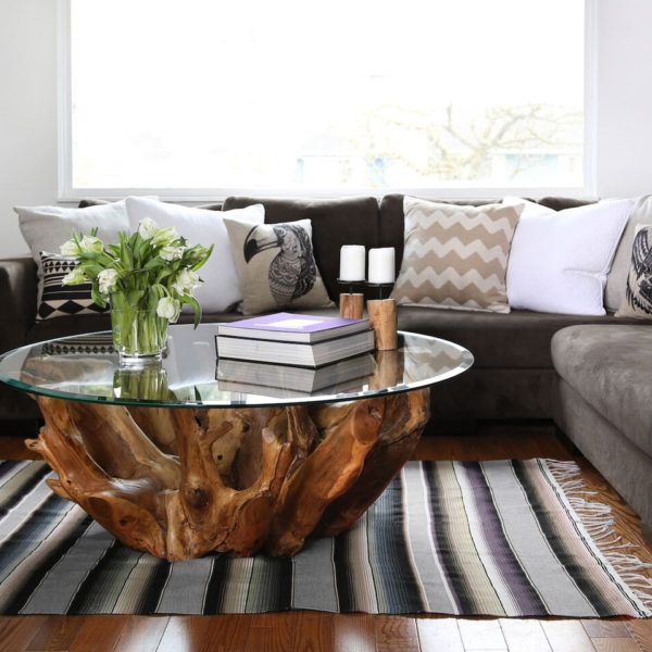 Teak Root Round Coffee Table - HomePlus Furniture