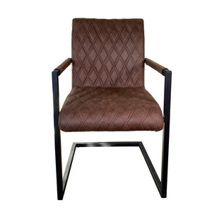 Ealing Industrial Dining Chair | Brown