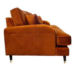 Grange Velvet Burnt Orange 3 Seater Sofa