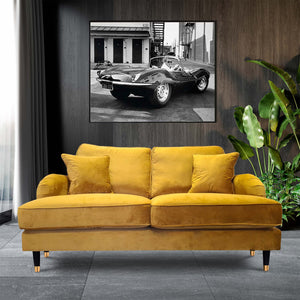 Grange Velvet Mustard 3 Seater Sofa
