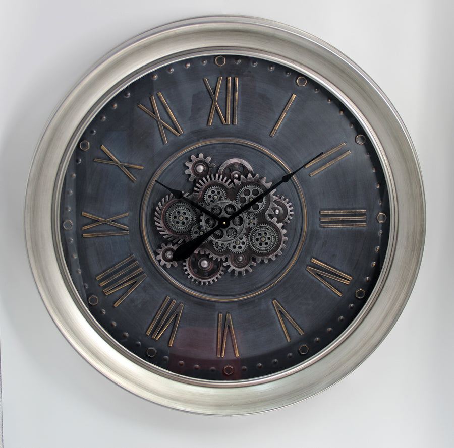 Provincial Exposed Gear Movement Cog Wall Clock | 98 cm