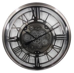 Industrial Skeleton Cog Clock | Roman Numerals | 88 cm