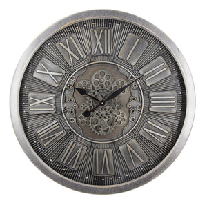Florence Grey Gear Cog Clock | 80 cm