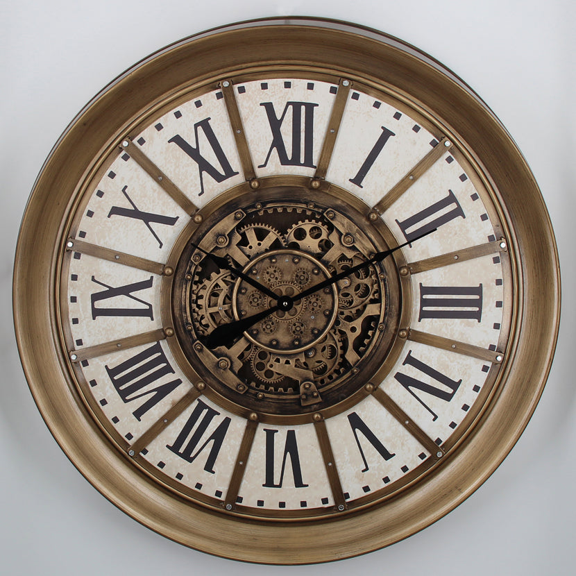Ragnar Exposed Gear Movement Cog Wall Clock | 100 cm