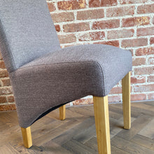 Rhianna Linen Button Back Dining Chair | Stone Brown - HomePlus Furniture