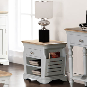 Brighton Grey Painted Lamp Table with Magazine Holder