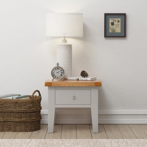 Cambridge Grey Painted Oak 1 Drawer Lamp Table