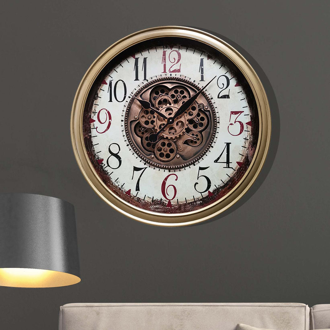 Vintage Antique Style Cog Clock | 66 cm