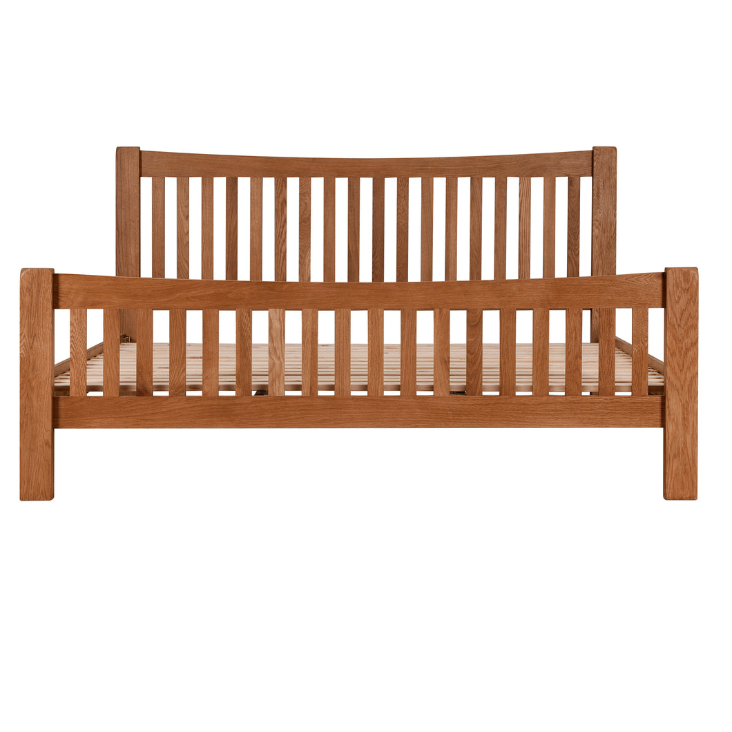 Cambridge Oak Curved 5ft Kingsize Bed - HomePlus Furniture