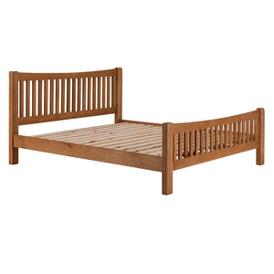 Cambridge Oak Curved 4ft 6' Double Bed - HomePlus Furniture