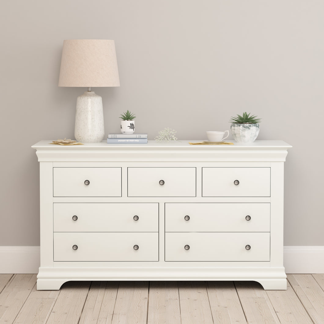 Chantilly Warm White 3 Over 4 Chest Of Drawers