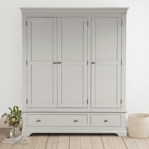 Chantilly Pebble Grey Triple Wardrobe