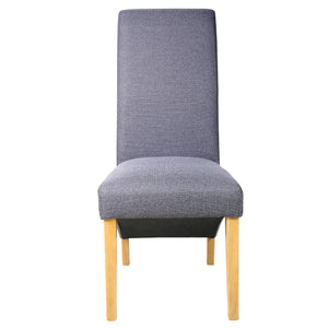 Rhianna Linen Button Back Dining Chair | Slate Blue - HomePlus Furniture
