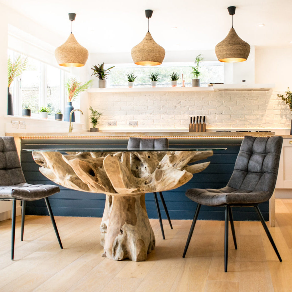 Round Large Teak Root Dining Table – HomePlus Furniture