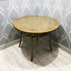 Natural Rattan Style Round Wooden Table - HomePlus Furniture
