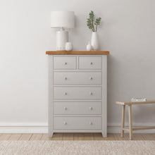 Cambridge Grey Painted Oak 2 Over 4 Chest Of Drawers