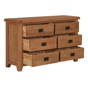 Cambridge Oak 6 Drawer Chest - HomePlus Furniture