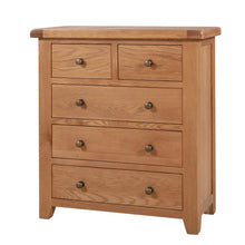 Sussex Oak 2 Over 3 Chest Of Drawers
