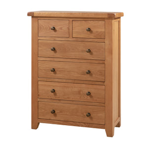 Sussex Oak 2 Over 4 Chest Of Drawers
