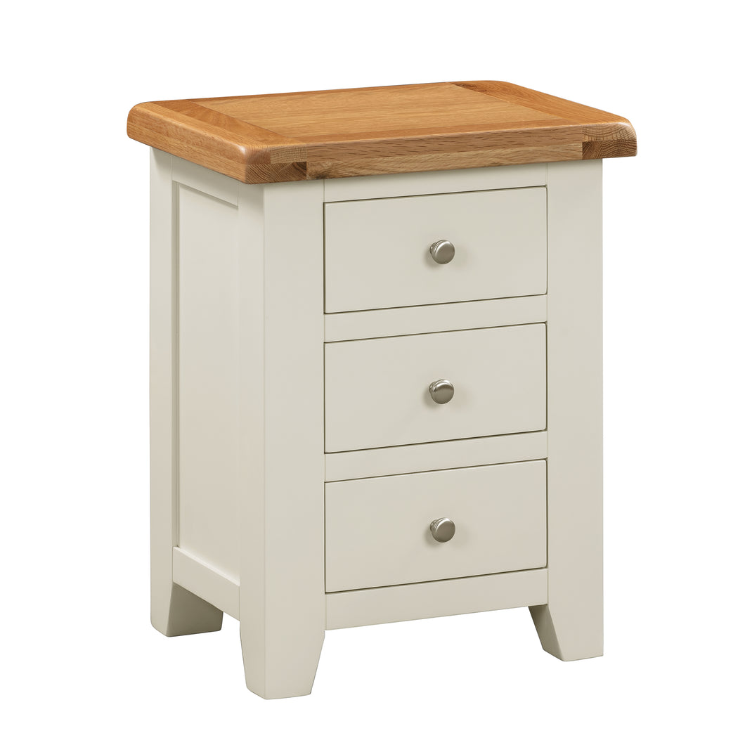 Cambridge Off White Painted Oak 3 Drawer Bedside