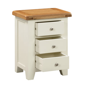 Cambridge Off White Painted Oak 3 Drawer Bedside