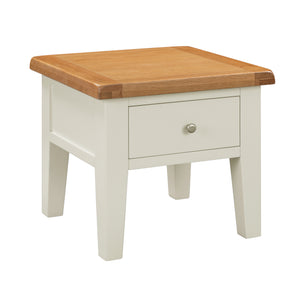 Cambridge Off White Painted Oak 1 Drawer Lamp Table
