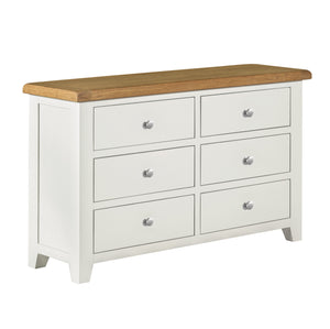 Cambridge Off White Painted Oak 6 Drawer Chest
