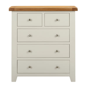 Cambridge Off White Painted Oak 2 Over 3 Chest Of Drawers