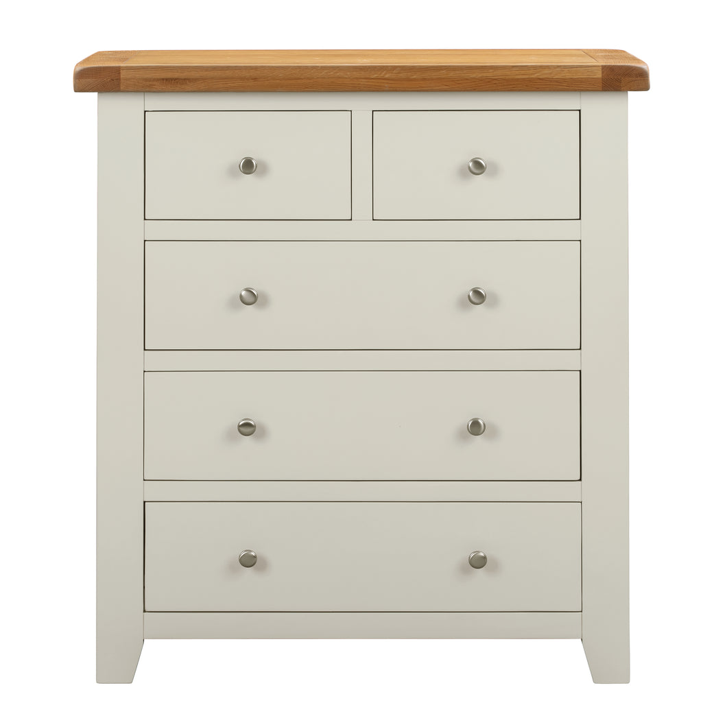 Cambridge Off White Painted Oak 2 Over 3 Chest Of Drawers