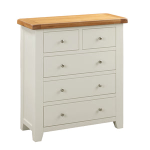 Cambridge Off White Painted Oak 2 Over 3 Chest Of Drawers