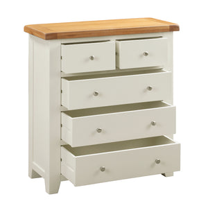 Cambridge Classic Cream Painted Oak 2 Over 3 Chest Of Drawers