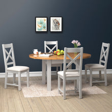 Cambridge Grey Painted Oak Round Extending Dining Table (1.1 m-1.5 m)