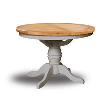 Cambridge Grey Painted Oak Round Extending Pedestal Dining Table (1.1 m-1.45 m)